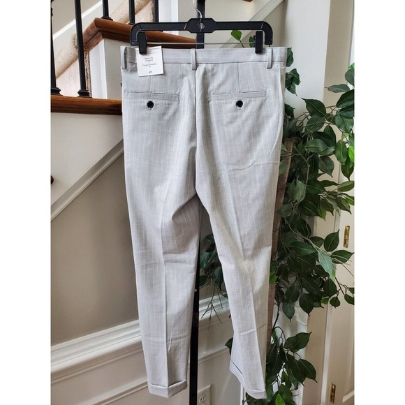 H&M Women Gray Polyester Blend Zippered Mid Rise Straight Fit Dress Pant Size 31 - Picture 8 of 11